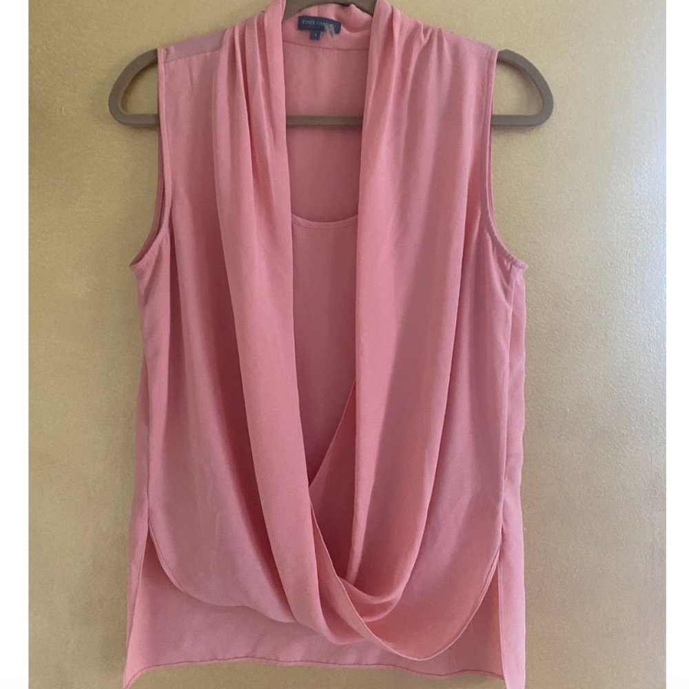 Vince Camuto Dusty Pink Sleeveless Draped Blouse